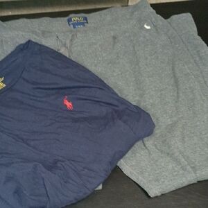 Polo by Ralph Lauren Gray Xl Sweatpants Blue Top Large